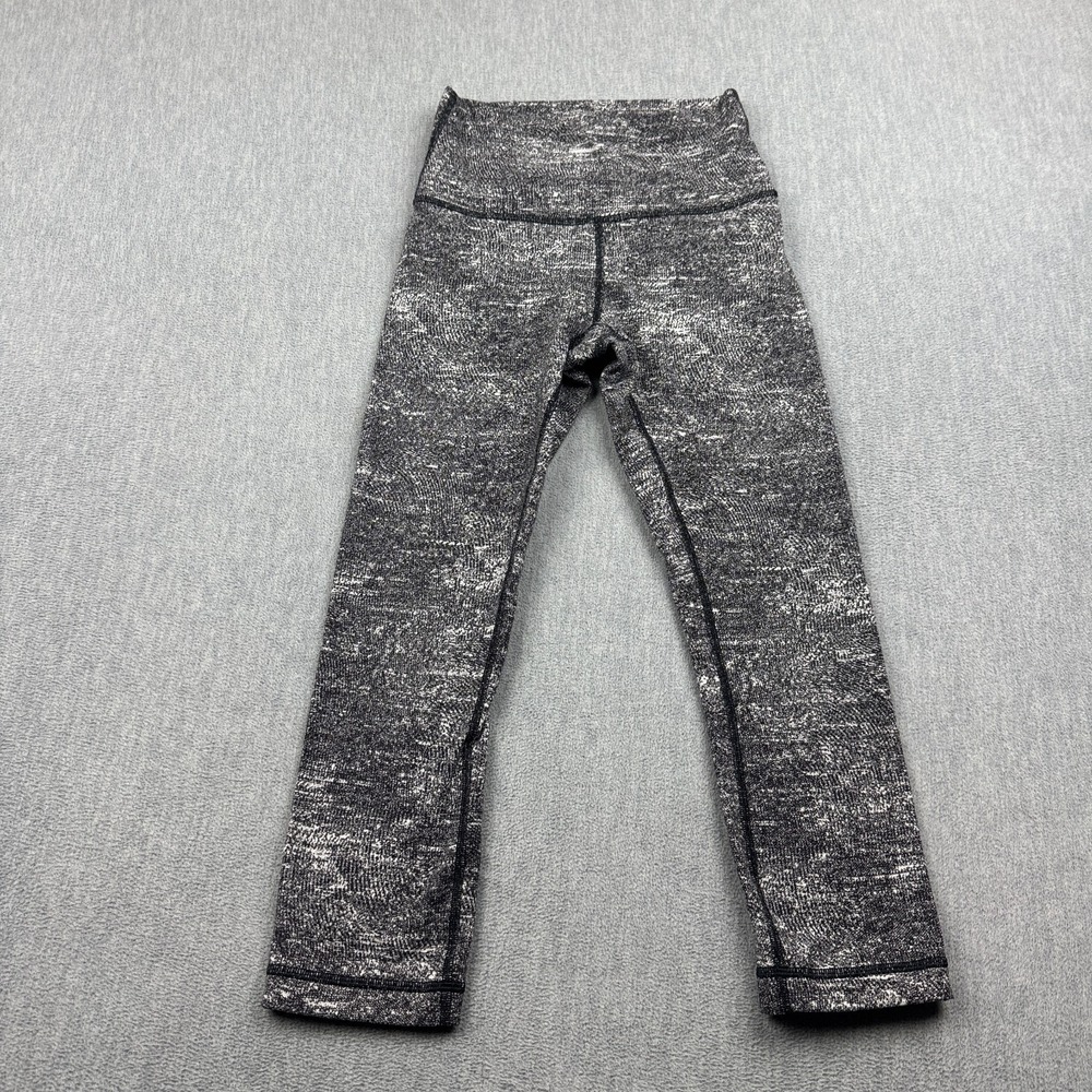 Lululemon Leggings 4 Gray Wunder Under Crop Hi-Rise 21" Tight Workout Gym Yoga